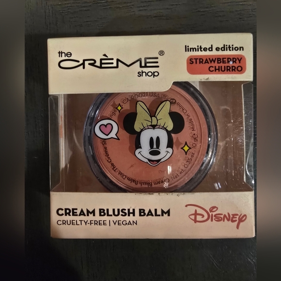 The Crème Shop NIB Disney Limited Edition Cream Blush Balm Strawberry Churro - Picture 2 of 3